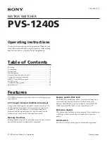 Preview for 1 page of Sony PVS-1240S Operating Instructions Manual