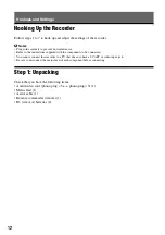 Preview for 12 page of Sony RDR-GXD310 Operating Instructions Manual