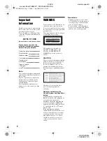 Preview for 2 page of Sony RDR-GXD500 Operating Instructions Manual
