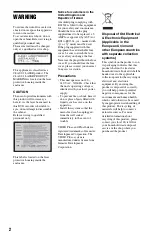 Preview for 2 page of Sony RDR-HX520 Operating Instructions Manual