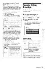 Preview for 91 page of Sony RDR-HX520 Operating Instructions Manual