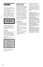 Preview for 2 page of Sony RDR-HX750 Operating Instructions Manual