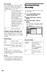 Preview for 118 page of Sony RDR-HX750 Operating Instructions Manual