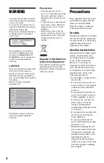 Preview for 2 page of Sony RDR-HXD760 Operating Instructions Manual