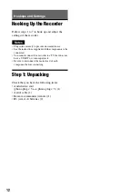 Preview for 12 page of Sony RDR-VX410 Operating Instructions Manual