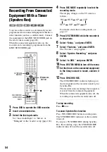 Preview for 54 page of Sony RDR-VX410 Operating Instructions Manual
