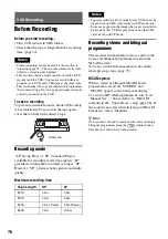 Preview for 76 page of Sony RDR-VX410 Operating Instructions Manual