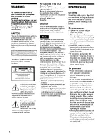 Preview for 2 page of Sony RDR VX555 - DVDr/ VCR Combo Operating Instructions Manual