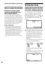 Preview for 8 page of Sony RM-AV3100 - Integrated Remote Commander Operating Instructions Manual