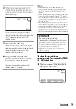 Preview for 71 page of Sony RM-AV3100 - Integrated Remote Commander Operating Instructions Manual