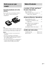 Preview for 3 page of Sony RM-PP506L Operating Instructions Manual