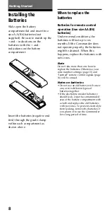 Preview for 8 page of Sony RM VL600 - Universal Remote Control Operating Instructions Manual