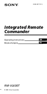 Preview for 1 page of Sony RM-VL600T Operating Instructions Manual