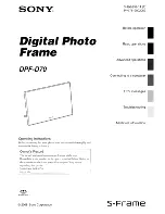 Preview for 1 page of Sony S-Frame DPF-D70 Operating Instructions Manual