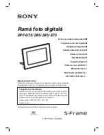 Preview for 1 page of Sony S-FRAME DPF-D75 (Romanian) Instruction & Operation Manual