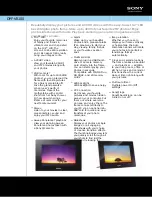 Preview for 1 page of Sony S-Frame DPF-VR100 Specifications