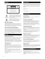 Preview for 2 page of Sony SAT-A55 RM-Y802 Operating Instructions Manual