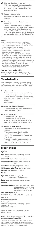 Preview for 8 page of Sony SAW-M20 User Manual