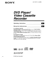 Preview for 1 page of Sony SLV-D370P - Dvd/vcr Combo Operating Instructions Manual