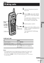 Preview for 11 page of Sony SPP-A400 - Cordless Telephone With Answering Machine Operating Instructions Manual