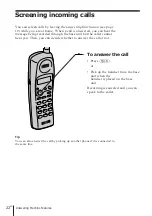 Preview for 22 page of Sony SPP-A400 - Cordless Telephone With Answering Machine Operating Instructions Manual