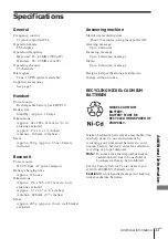 Preview for 33 page of Sony SPP-A400 - Cordless Telephone With Answering Machine Operating Instructions Manual