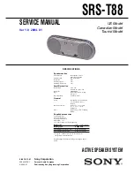 Sony SRS-T88 - Speaker - 4 Watt Service Manual preview