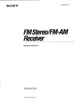 Sony STR-AV770X - Fm Stereo/ Fm-am Receiver Operating Instructions Manual preview