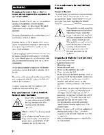 Preview for 2 page of Sony STR-DA1500ES Operating Instructions Manual