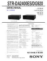 Preview for 1 page of Sony STR DA2400ES - 7.1 Channel Home Theater AV Receiver Service Manual