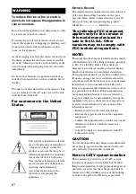 Preview for 2 page of Sony STR-DA4400ES Operating Instructions Manual