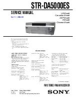 Sony STR-DA5000ES - Fm Stereo/fm-am Receiver Service Manual preview