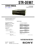 Sony STR-DE997 - Fm Stereo/fm-am Receiver Service Manual preview