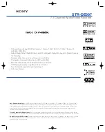 Preview for 1 page of Sony STR-DE997 - Fm Stereo/fm-am Receiver Specifications