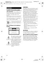 Preview for 2 page of Sony STR-DG900 Operating Instructions Manual