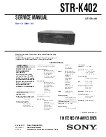 Sony STR-K402 - Fm Stereo/fm-am Receiver Service Manual preview