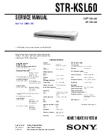 Sony STR-KSL60 Service Manual preview