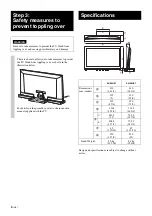 Preview for 14 page of Sony SU-46HX1 Instructions Manual