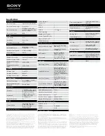 Preview for 2 page of Sony SVS1311BFXW Specifications