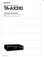 Sony TA-AX310 Operating Instructions Manual preview