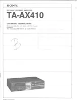 Sony TA-AX410 - Power Amplifier Operating Instructions Manual preview