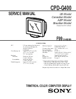 Preview for 1 page of Sony TRINITRON CPD-G400 Service Manual