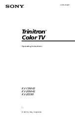 Sony Trinitron KV-13M42 Operating Instructions Manual preview