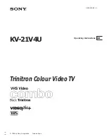 Sony Trinitron KV-21V4U Operating Instructions Manual preview