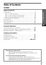 Preview for 3 page of Sony Trinitron KV-XF21M80 Operating Instructions Manual