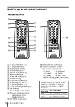 Preview for 24 page of Sony Trinitron KV-XF21M80 Operating Instructions Manual