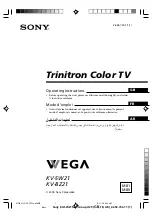 Sony Trinitron WEGA KV-SW21M81 Operating Instructions Manual preview