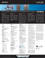 Preview for 1 page of Sony VAIO VGC-RB34G Specifications