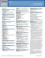 Preview for 2 page of Sony VAIO VGN-NR180E Specification Sheet