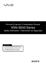 Sony VAIO VGN-S500 Series Safety Information Manual preview